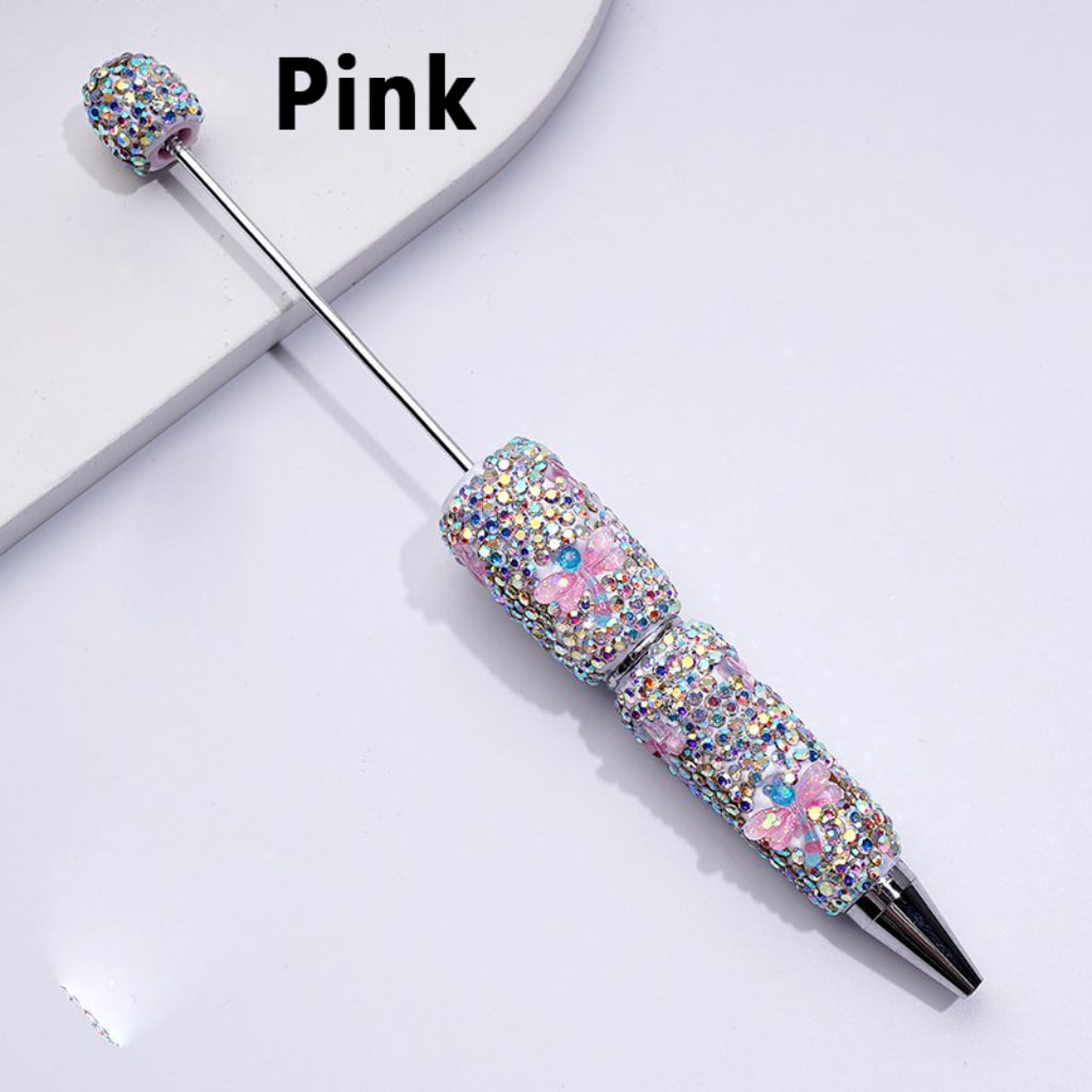 Beadable Clay Pens with Mini Cute Dragonflies AB Rhinestones Covered the Entire Pen