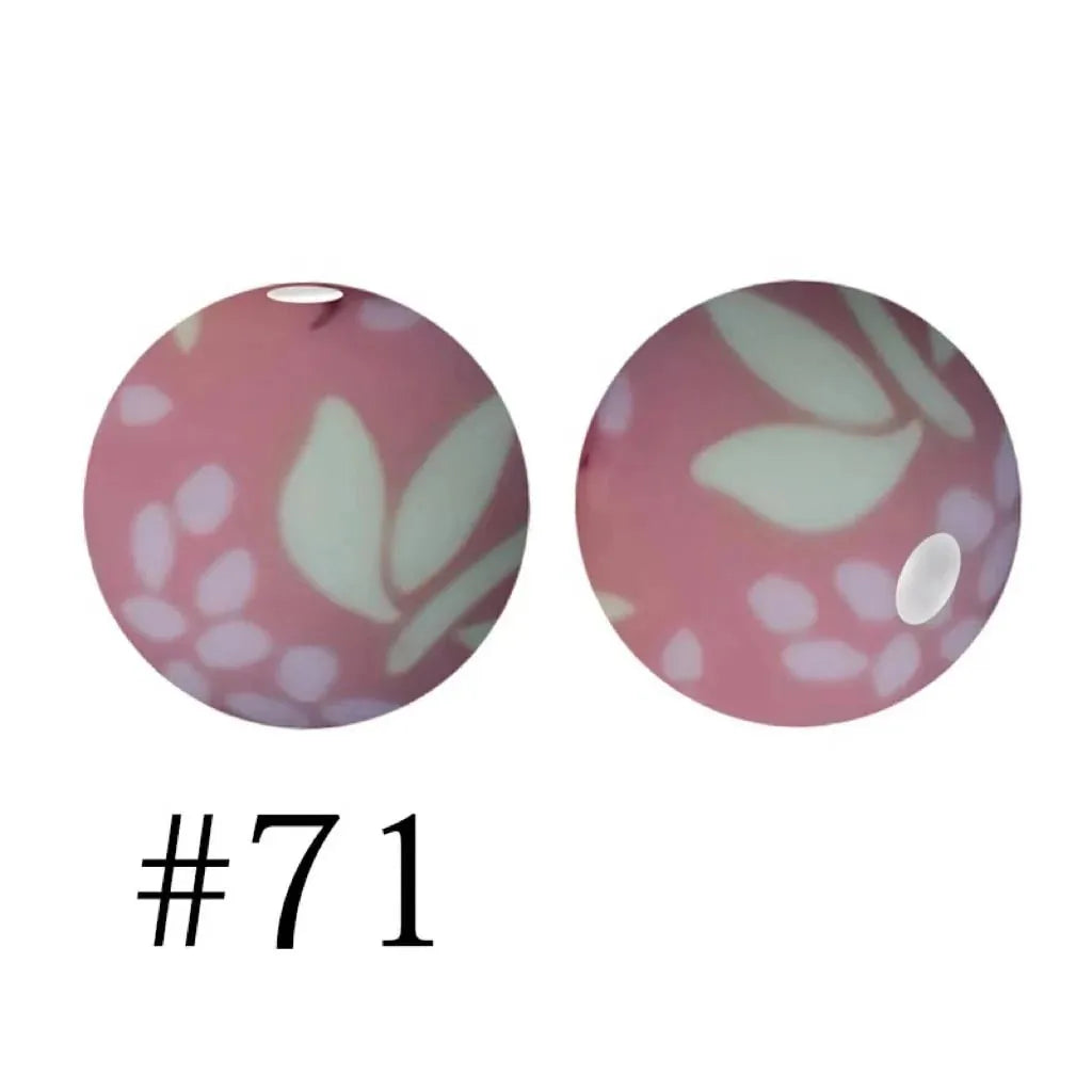 Printed Silicone Beads 15 mm