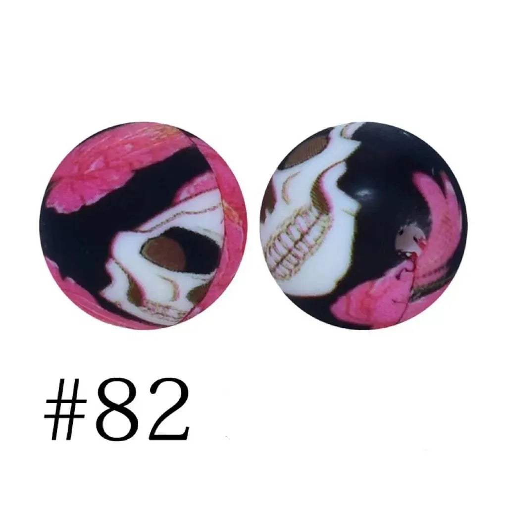 Printed Silicone Beads 15 mm