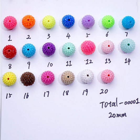 Acrylic Rhinestone Beads, Jelly Color Rhinestones, 20MM