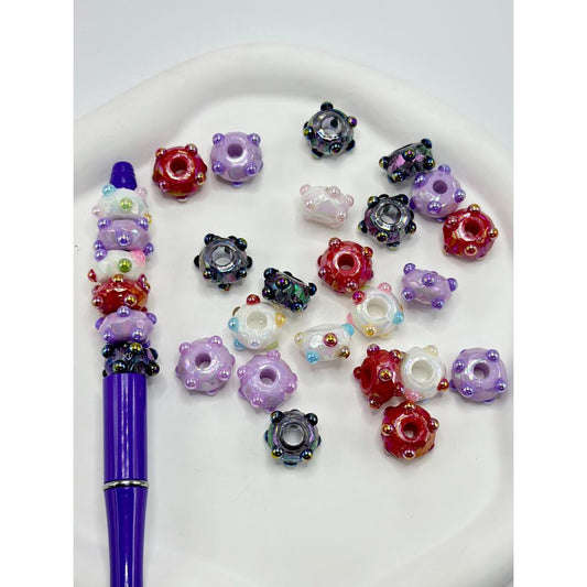 ファセットホイールアクリルビーズ、9mm x 14mm