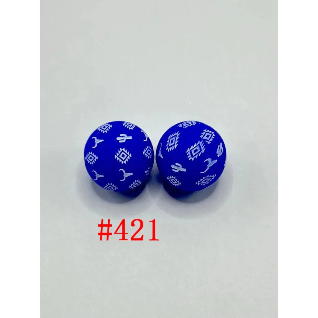 Printed Silicone Beads 15 mm