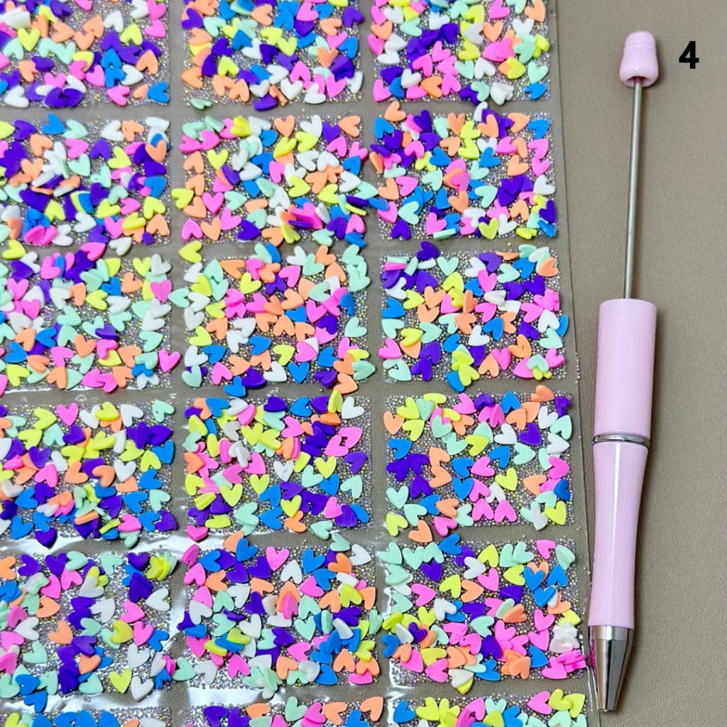DIY Bling Bling Wraps Tapes with Colorful Cute Candy Bar Sticks Stars Hearts Flowers for Pen, 78 Small Pieces in 1 Sheet, Please Read the Description