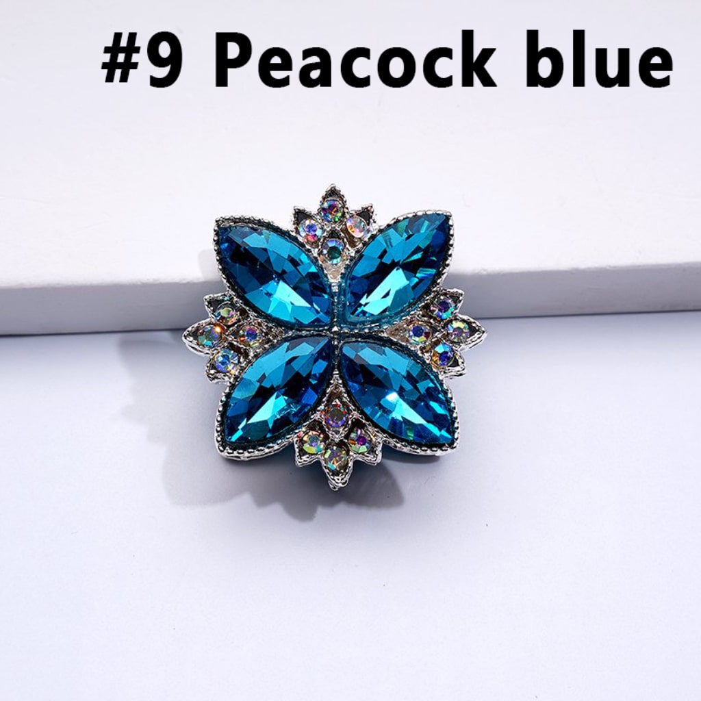 Bling Bling Fancy Silver Alloy Four Leaf Clover with Colorful & AB Rhinestones Beads, Around 26*26MM