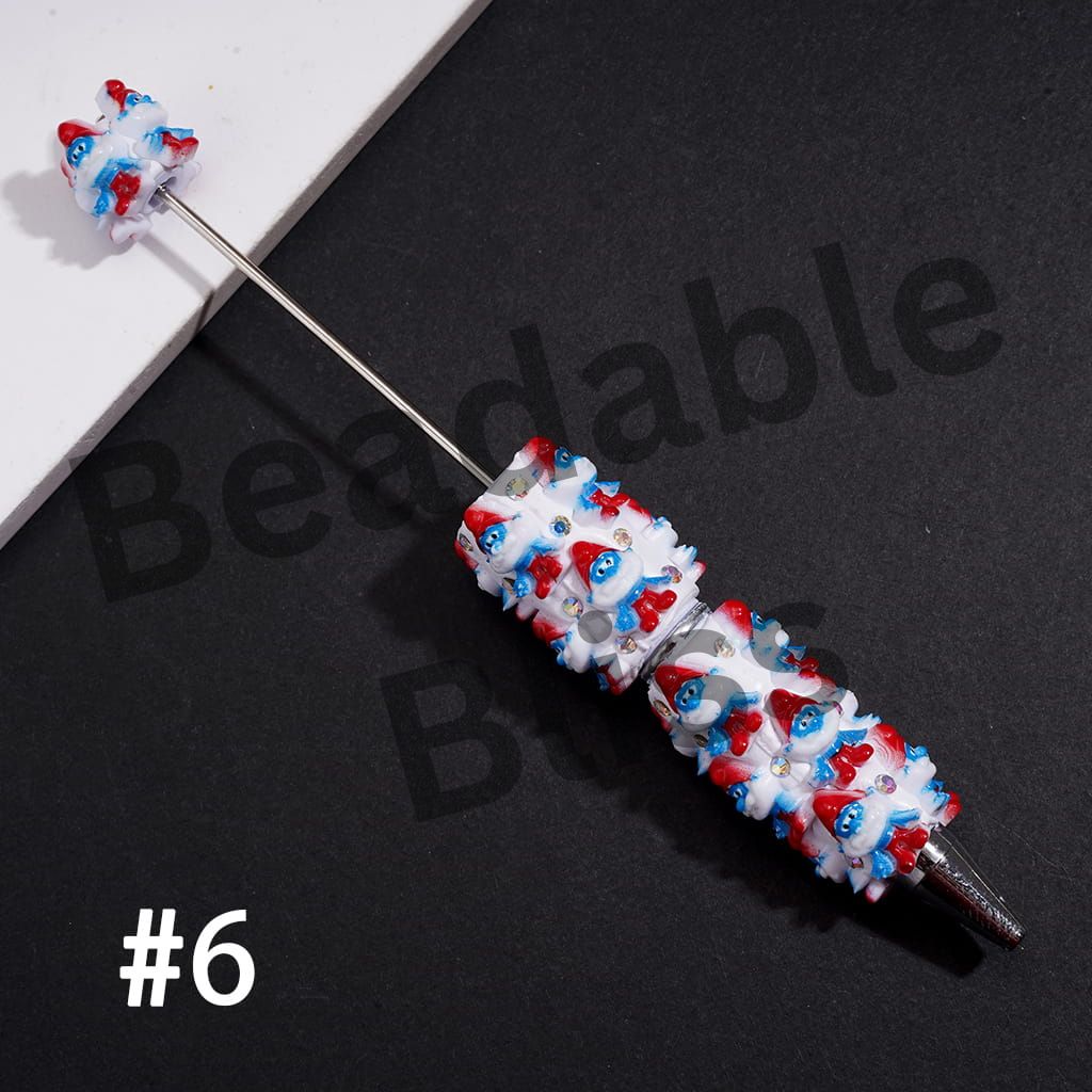 Beadable Clay Pens with Blue Elf Character Series & AB Rhinestones