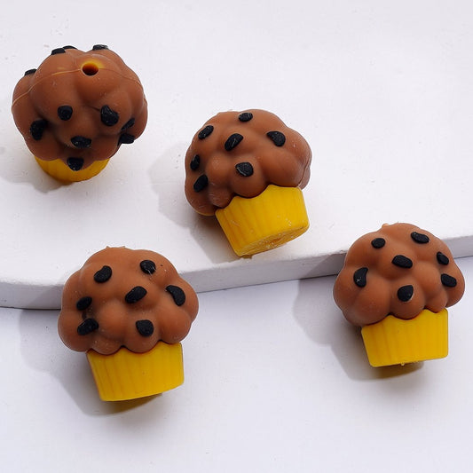 3D Cute Vivid Cup Cake Silicone Focal Beads
