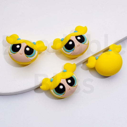 3D Cute Powerpuf Girls Bubble Silicone Focal Beads