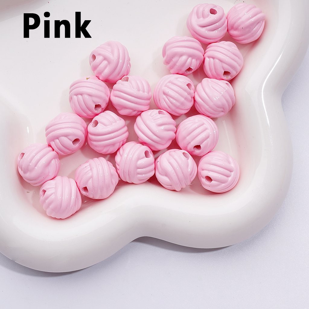 Mini Cute Multi-Color Ball of Yarn Shape Acrylic Beads, 16MM
