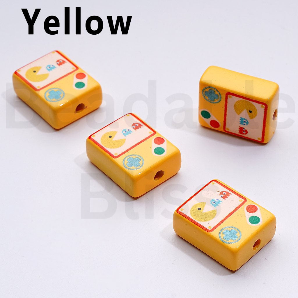 Cute Vivid Pac Ma Game Machine Acrylic Beads, Around 16*20MM