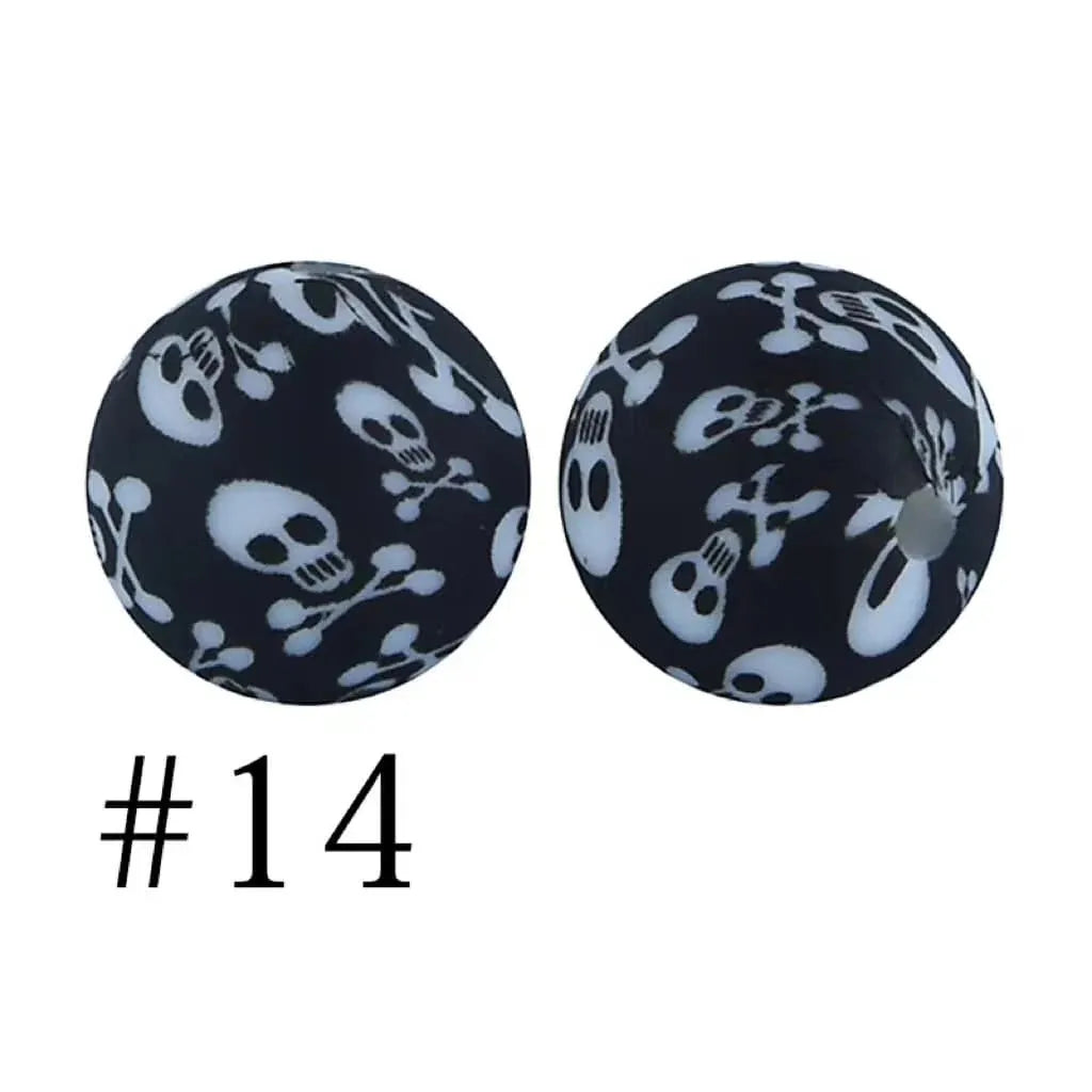 Printed Silicone Beads 15 mm