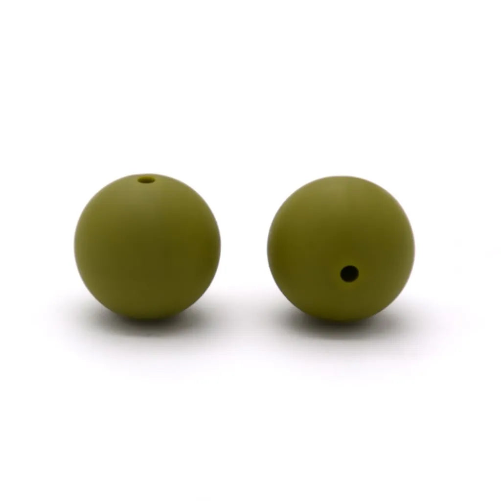 シリコンビーズ、ソリッドカラー、15 mm