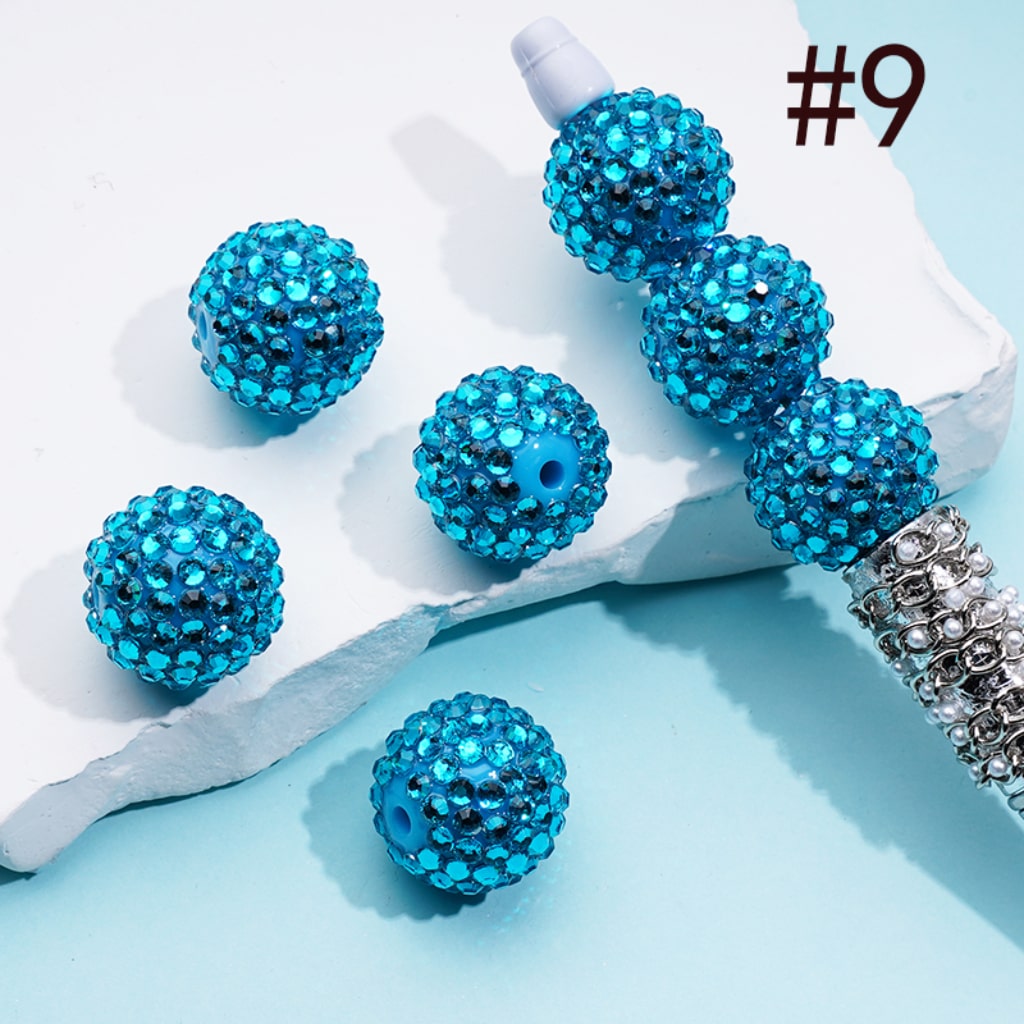 20MM Rhinestone Beads, Collection of Acrylic Rhinestone Beads, Part 1: Color No.1 -No.32