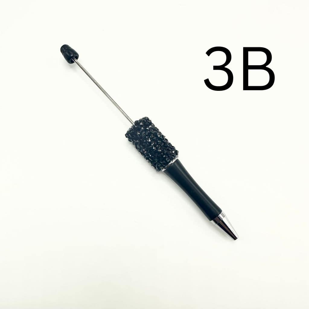 Beadable Pens with Cone Shape Rhinestones in Solid and Metallic Colors