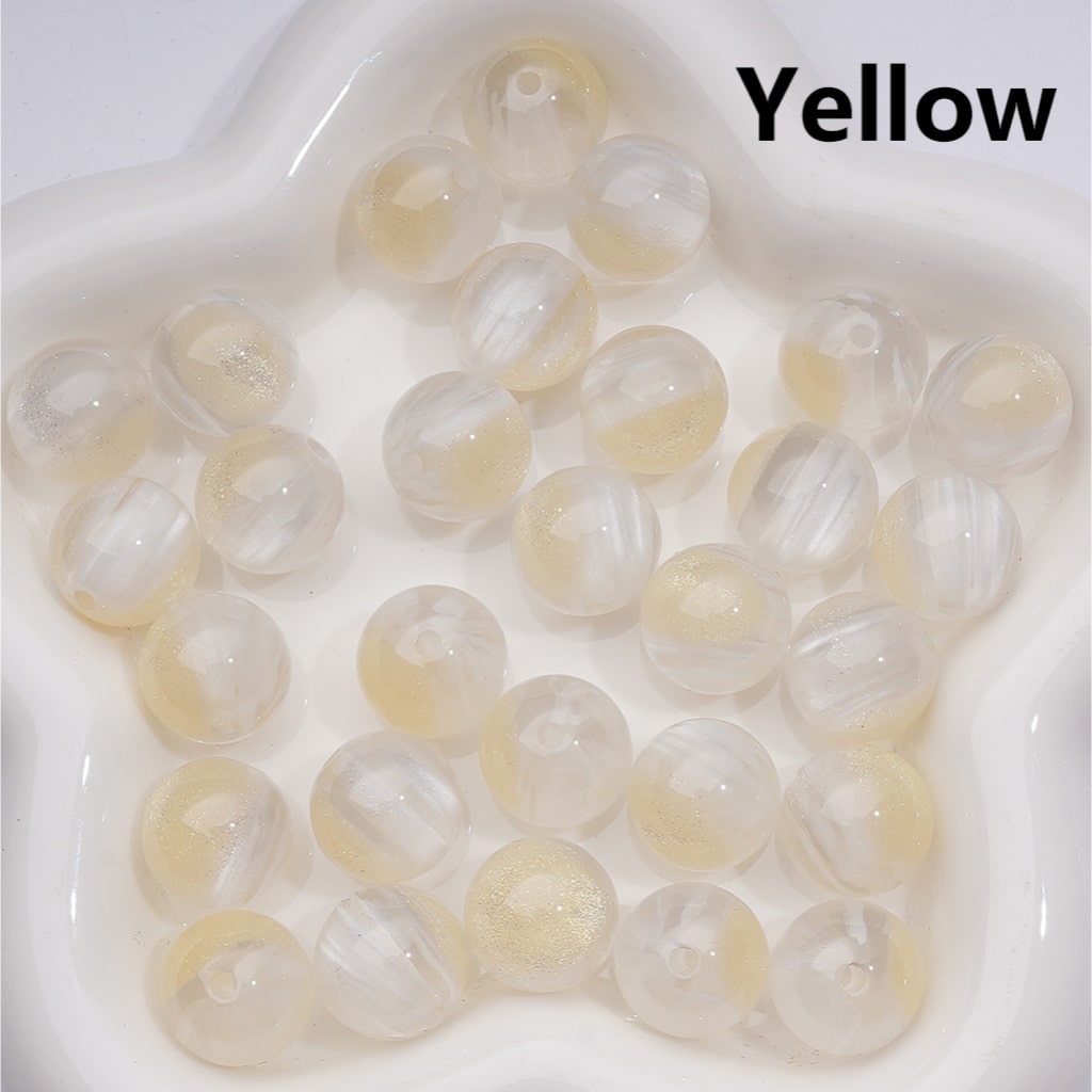 Double Color Gold Glitter Color Changing Round Acrylic Beads, 16MM (Single Color is available for 200pcs(Whole bag))