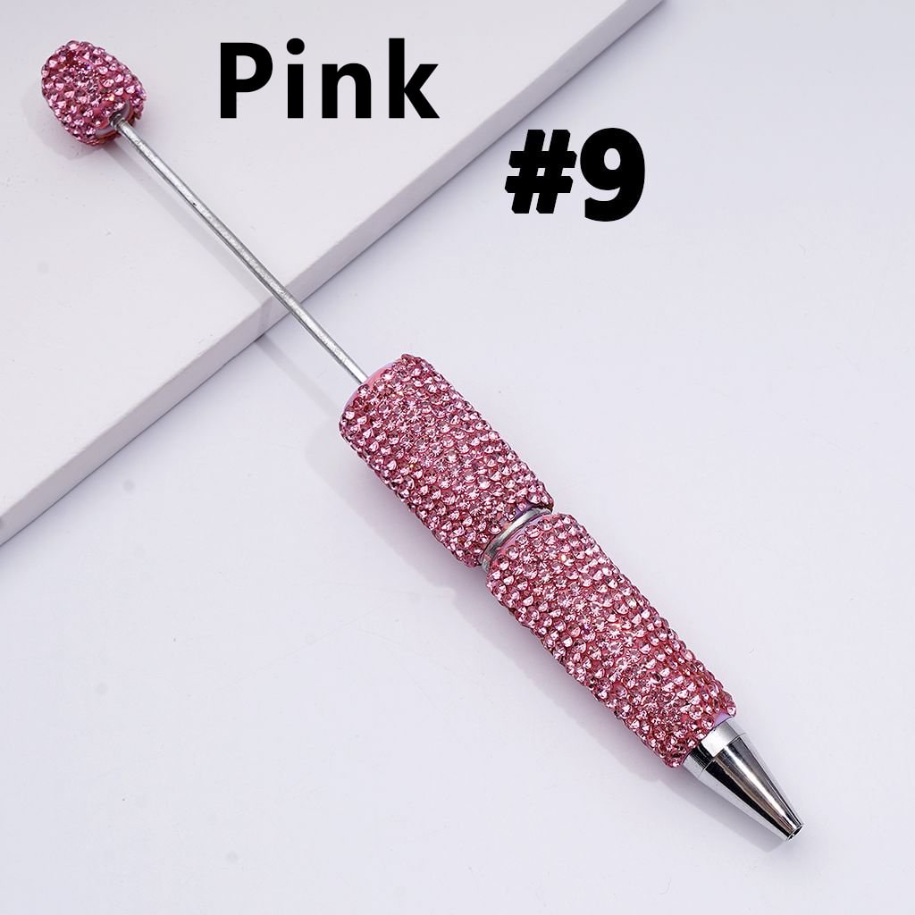 Beadable Clay Pens with Shiny Rhinestones Covered the Entire Pen