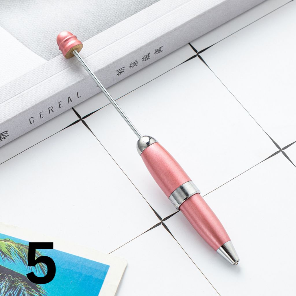 Metal Beadable Pens, Handy Beaded Pens Round Curvy Short Size 120mm
