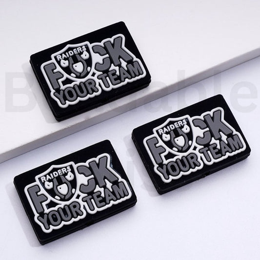 Fuc Las Vegas Raide Your Team American Football Silicone Focal Beads