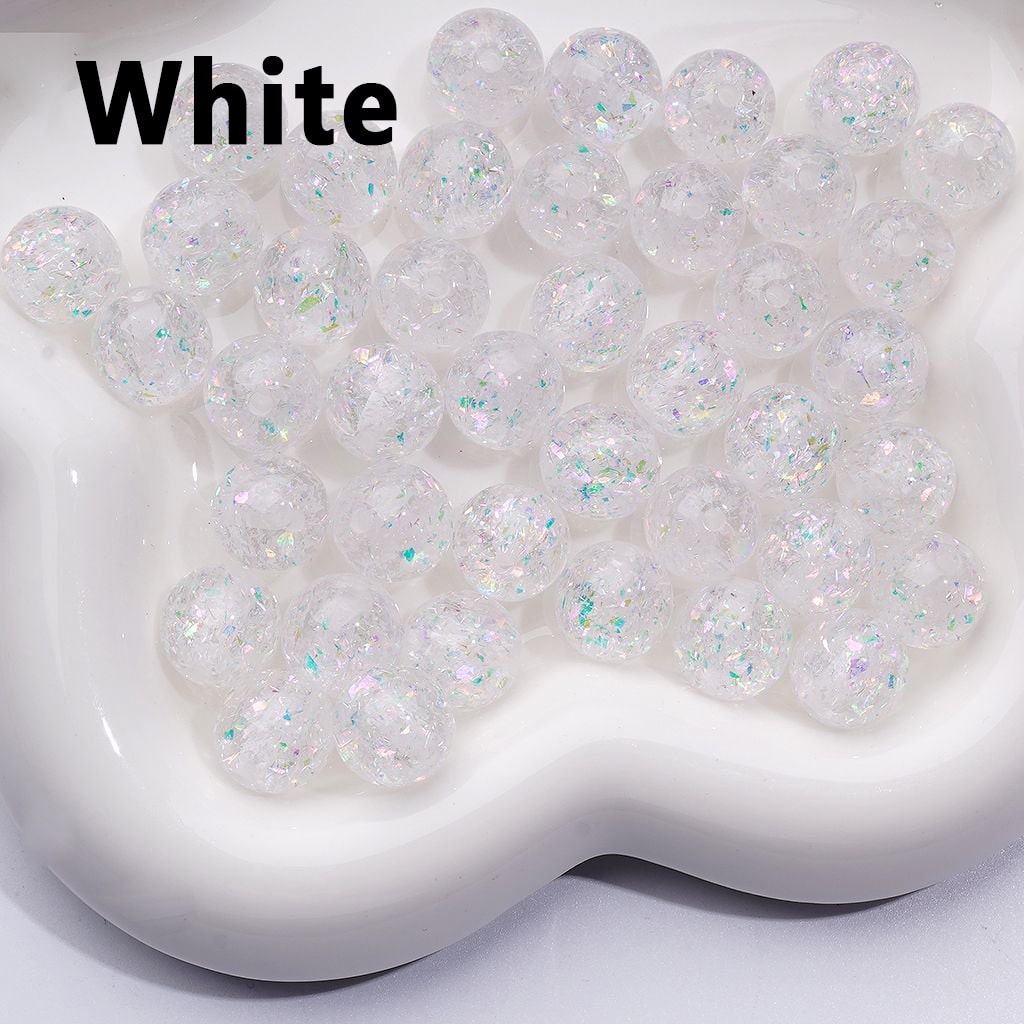 Bling Bling Shiny Mini Flakes Multi-Color Clear Round Acrylic Beads, 12MM