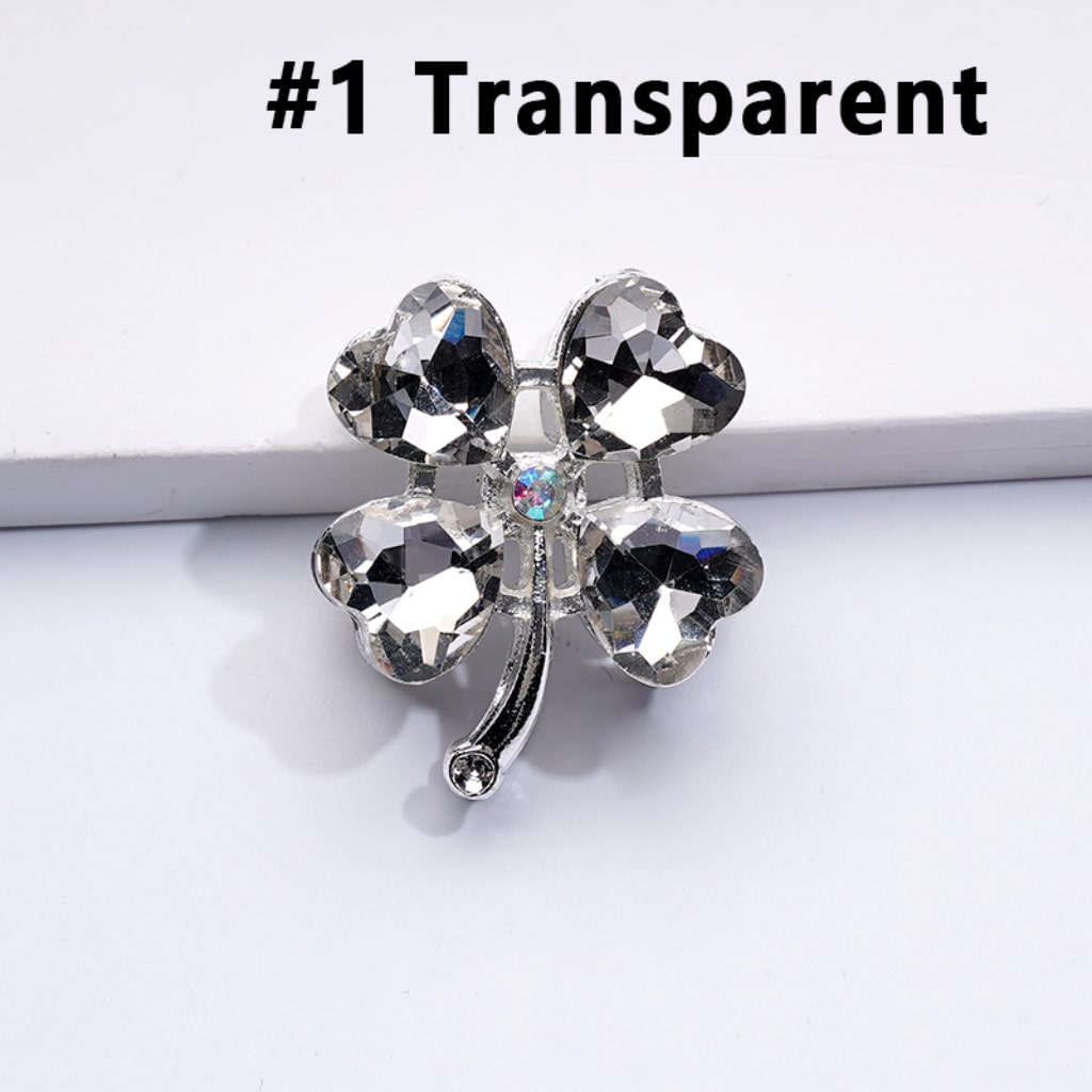 Delicate Fancy Silver Alloy Four Leaf Clover with Color Hearts Mini AB Rhinestones Beads,  Around 25*30MM