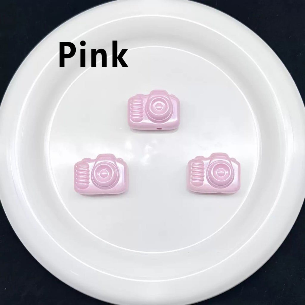 Vivid Mini Cute Cameras Acrylic Beads, Around 25*20MM