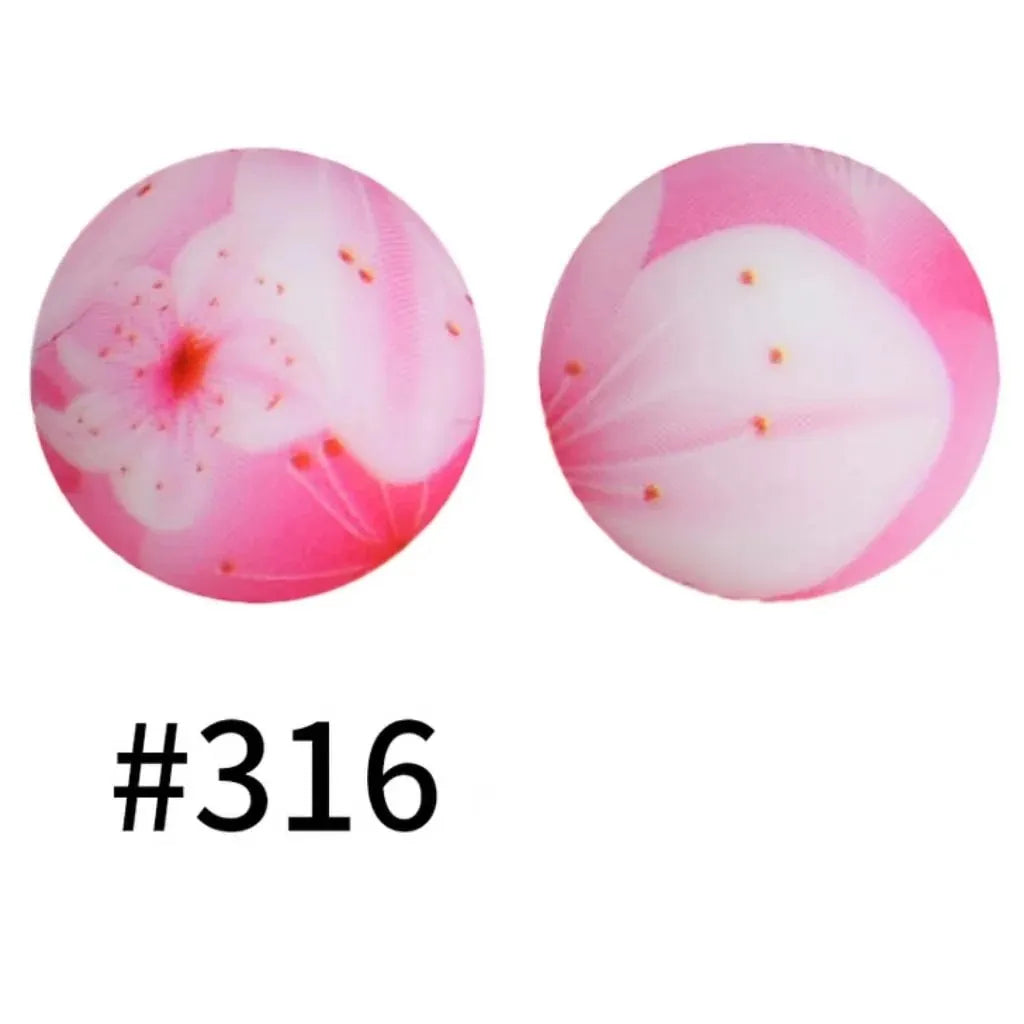 Printed Silicone Beads 15 mm