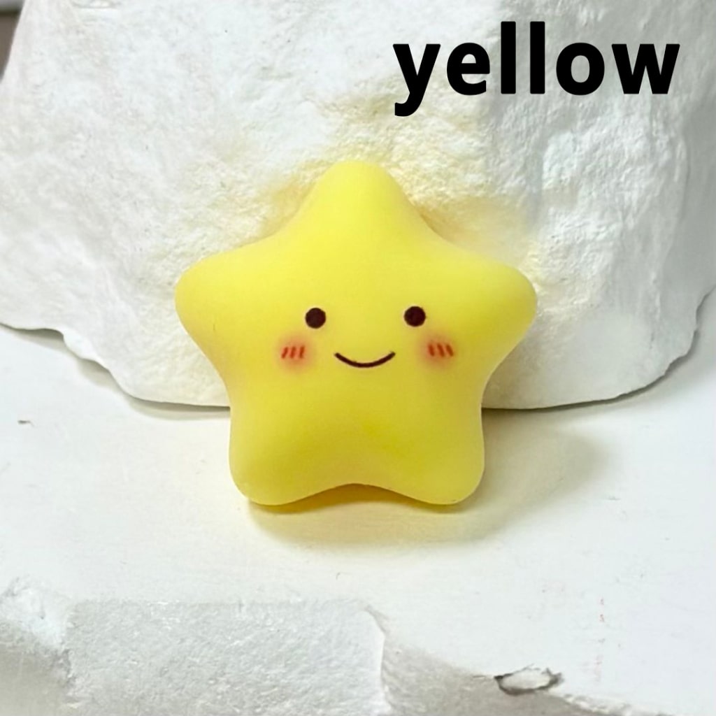 Solid Color Smile Face Star Acrylic Beads, Around 24*23MM