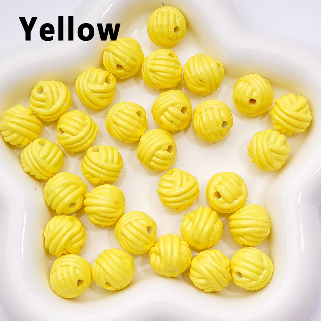 Mini Cute Multi-Color Ball of Yarn Shape Acrylic Beads, 16MM