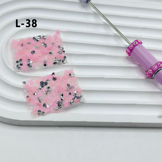 DIY Bling Bling Wraps Tapes with Clear Rhinestones Pink Stars for Pen, Around 40*28MM, 78pcs in 1 Sheet, Please Read the Description