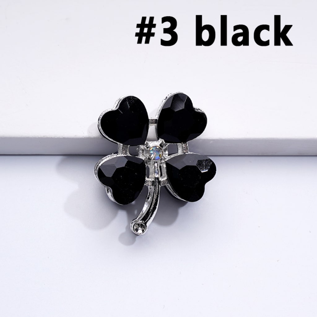 Delicate Fancy Silver Alloy Four Leaf Clover with Color Hearts Mini AB Rhinestones Beads,  Around 25*30MM