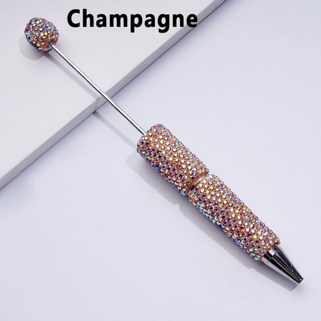 Beadable Clay Pens with AB Rhinestones Covered the Entire Pen in Solid Color