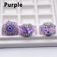 Fancy Glitter Flowers Cute Butterflies Shiny Hearts AB Rhinestones Chains Acrylic Beads, Around 16*24MM