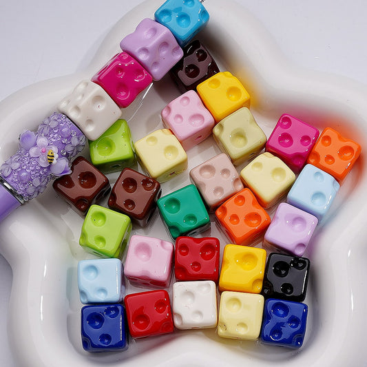Solid Color Cheese Cube Square Acrylic Beads, 14MM, (Single Color is available for 200pcs(Whole bag))