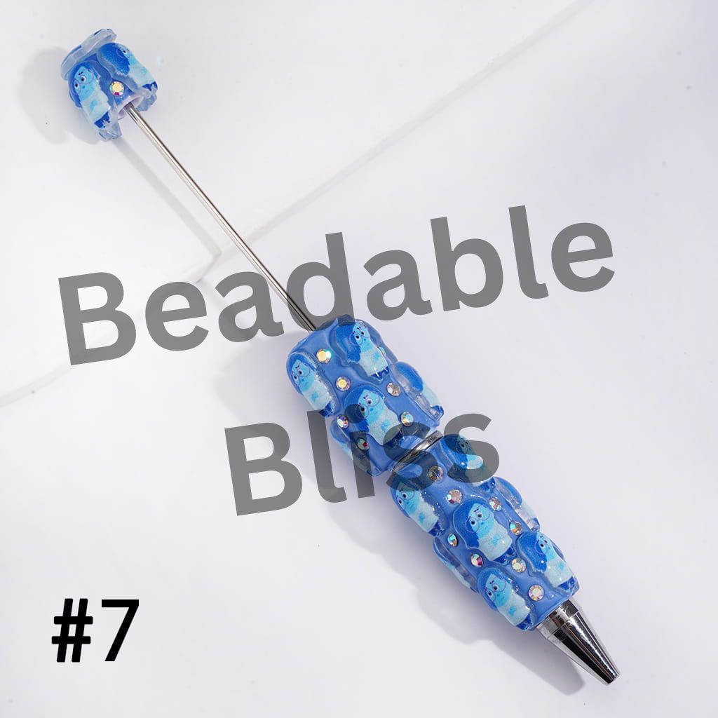 Beadable Clay Pens with Mind Five Emotion Character Series, Multi-Color