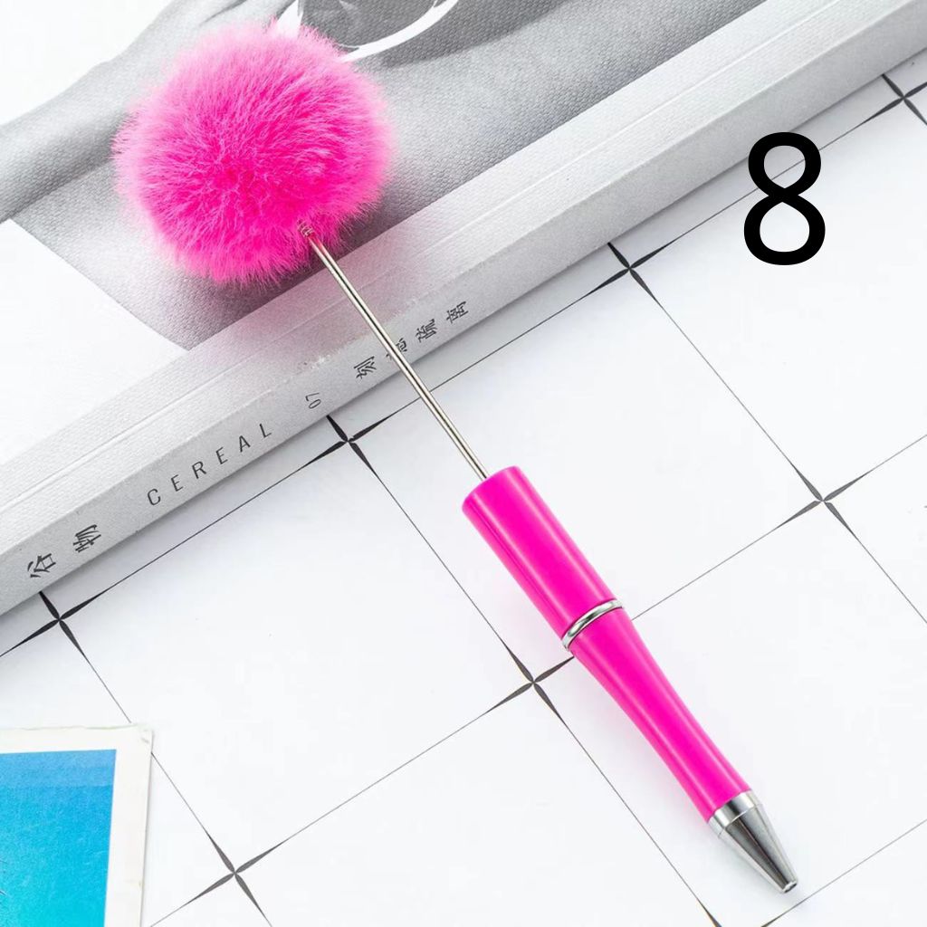 Pom Pom Pens with Pompom Pen Topper, Beadable Pens with Pon Pon Style