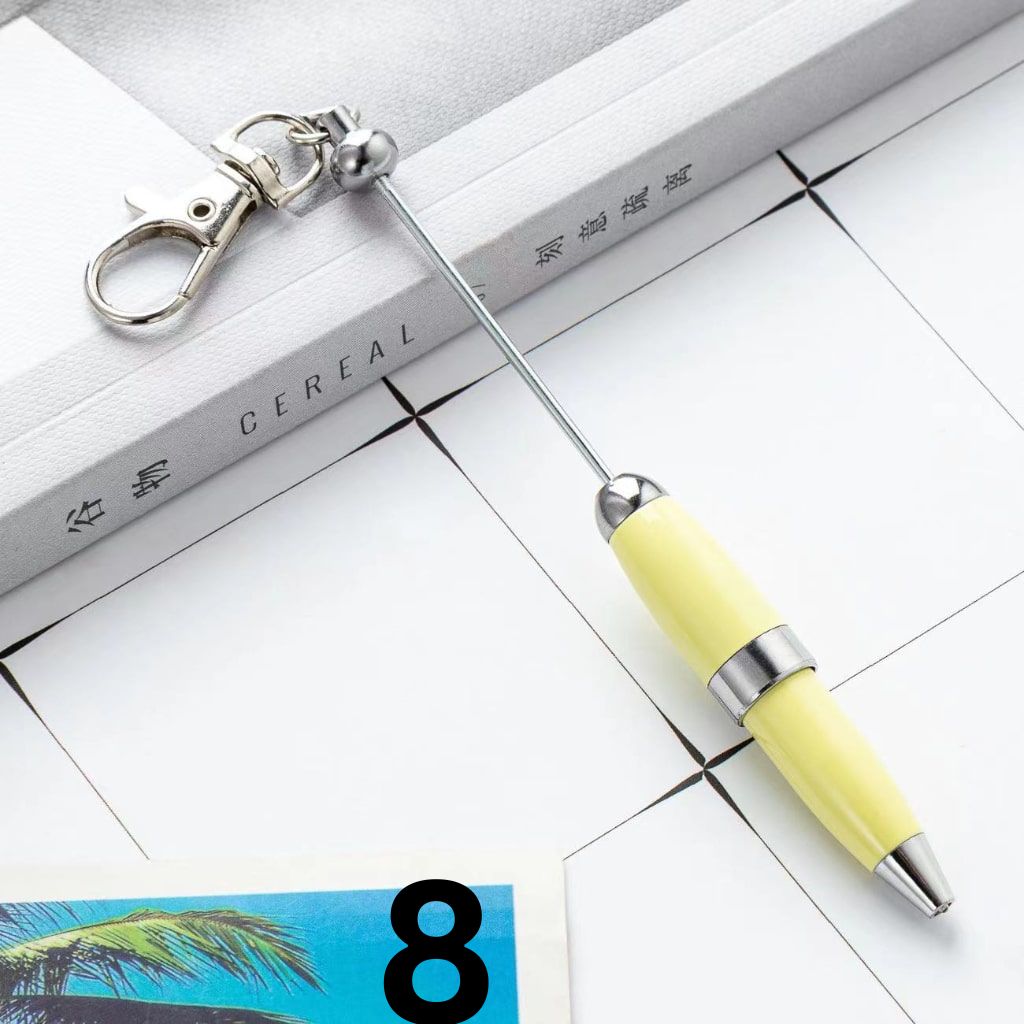 Keychain Pen, Metal Beadable Pens with Lobster Clasp, Keyring Beaded Pens