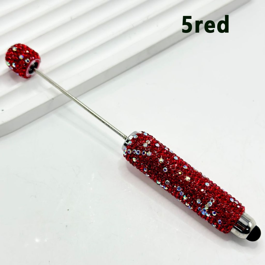 Beadable Clay Stylus Pens with AB & Colorful Rhinestones Covered the Entire Pen