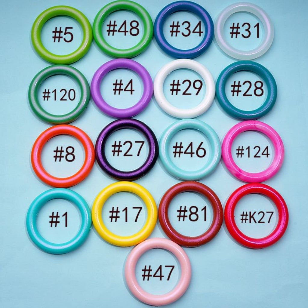 Glossy Colorful Silicone Ring Frame Bead Circle Round Car Hanger Charm Loop 65MM