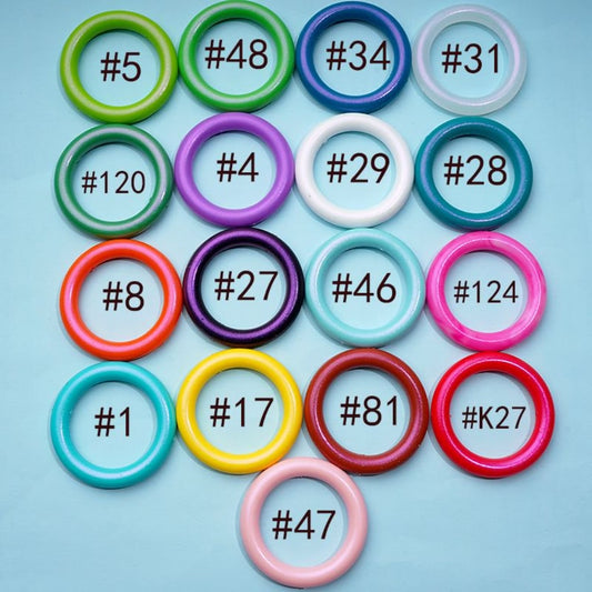 Glossy Colorful Silicone Ring Frame Bead Circle Round Car Hanger Charm Loop 65MM