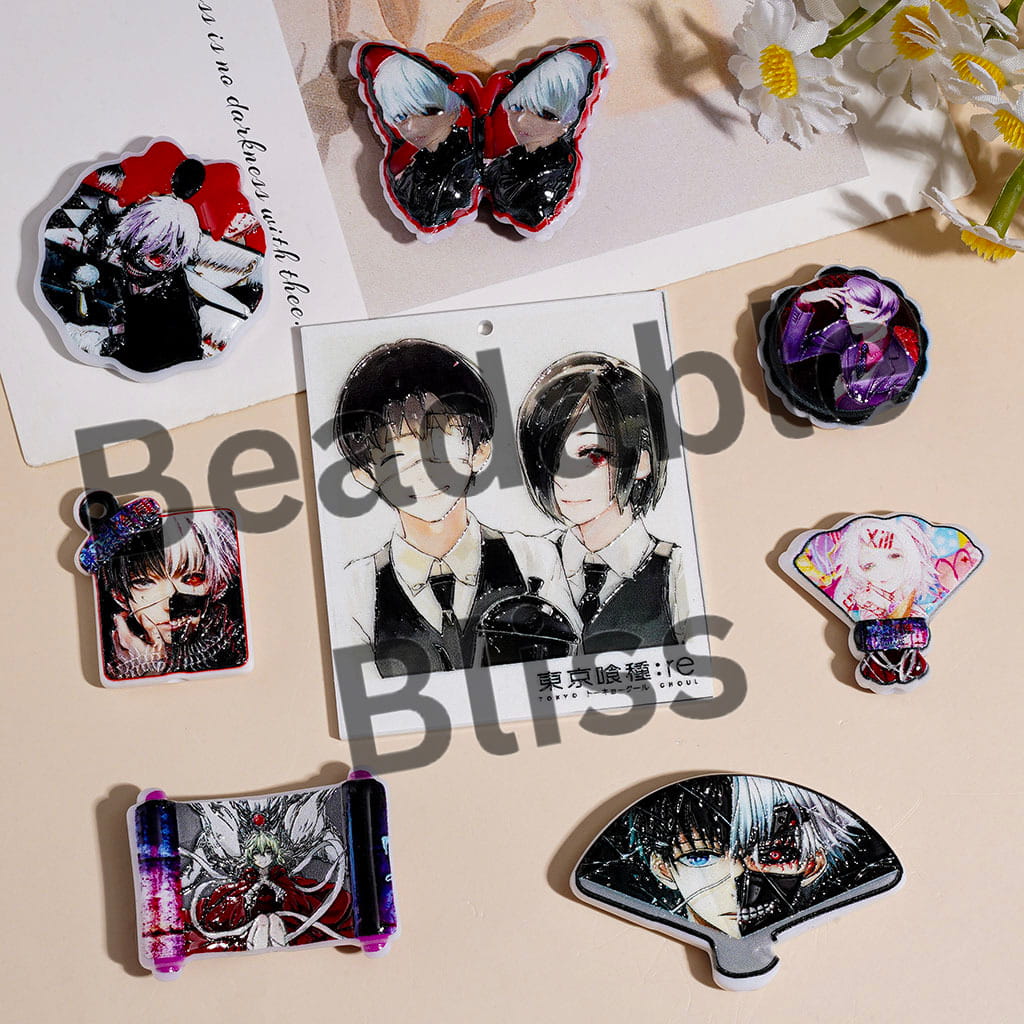 Acrylic Beads and Pendants Horror Ghoul Character Series, Random Mix