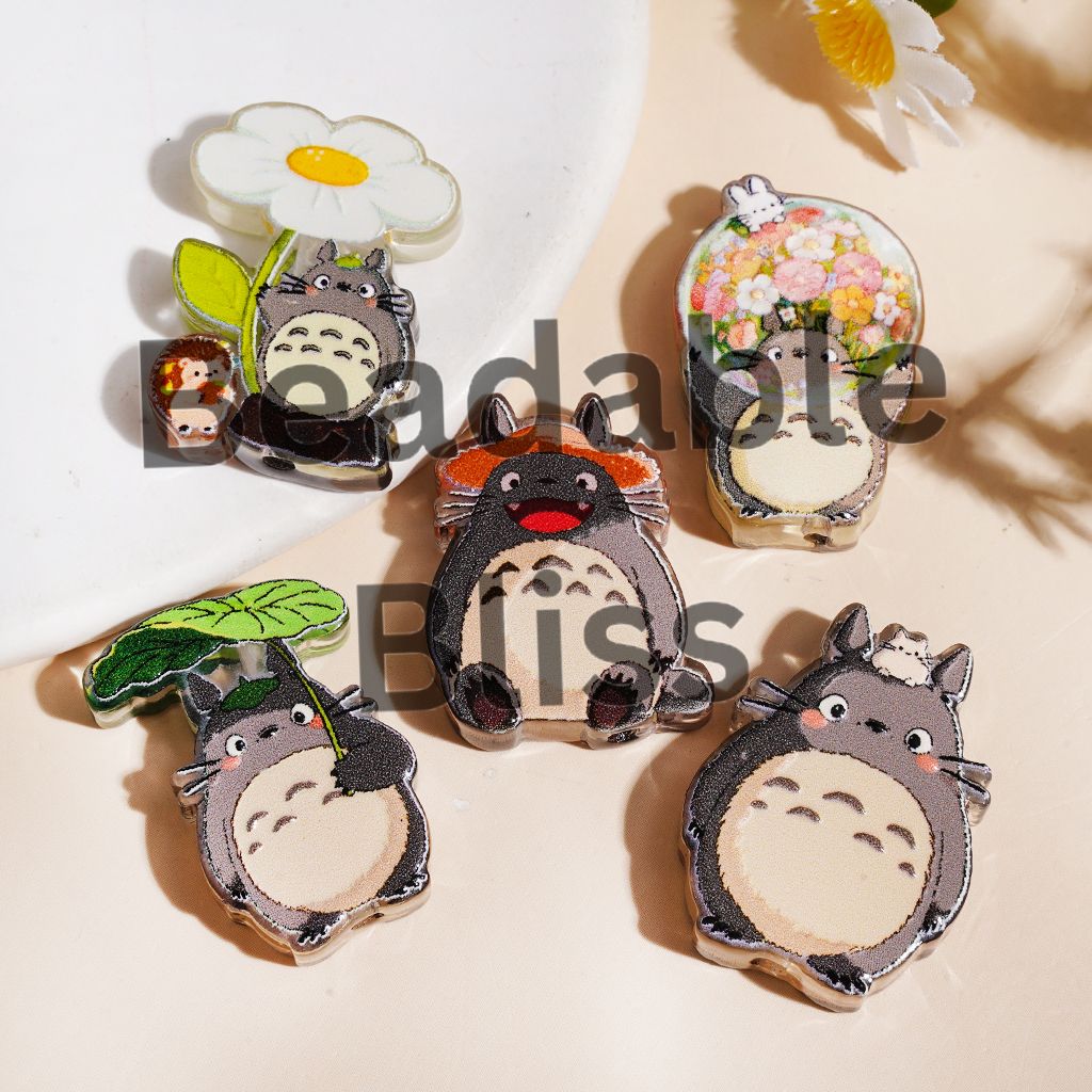 Acrylic Beads Japanese Anime Chinchilla Animal Character Series, Diverse Style, Random Mix