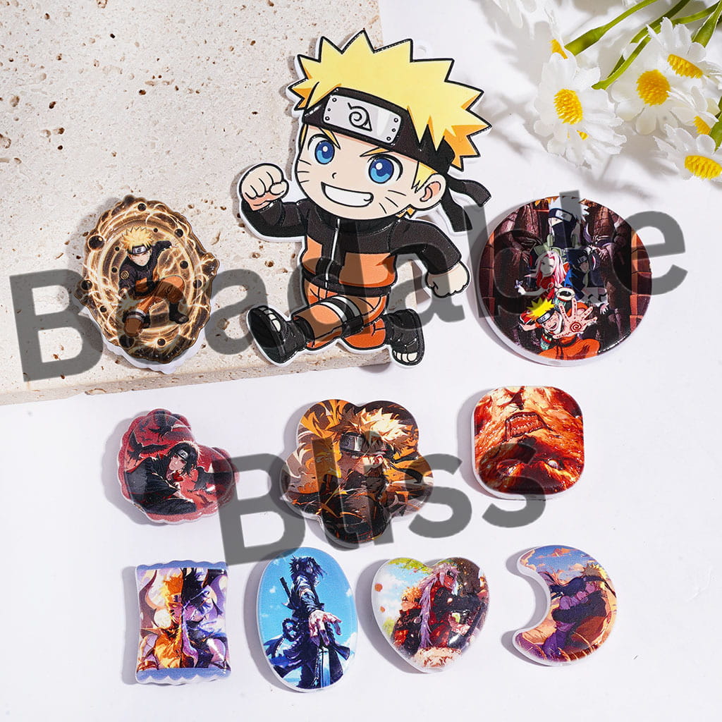 Acrylic Beads Pendant Japanese Fiery Ninja Characters Series, Random Mix