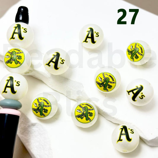 White earrings with 'A's' logo on a white background

