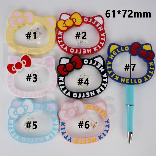 Vivid Cute Colorful HK Kitten Frames Acrylic Beads, 61*72MM, Please Read the Description
