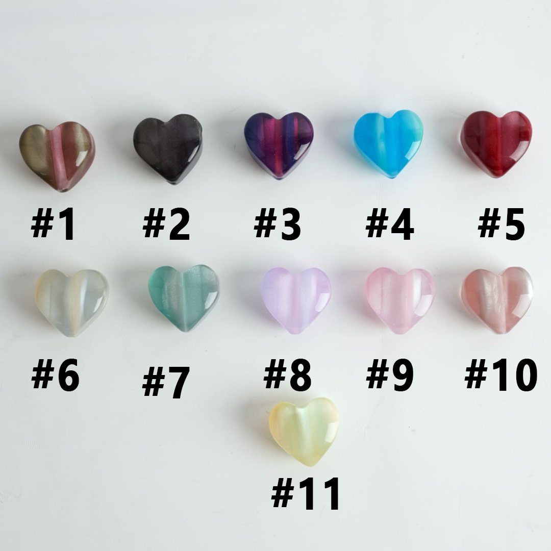 Colorful Translucent Hearts Acrylic Beads, Around 20*19MM, Please Read the Description