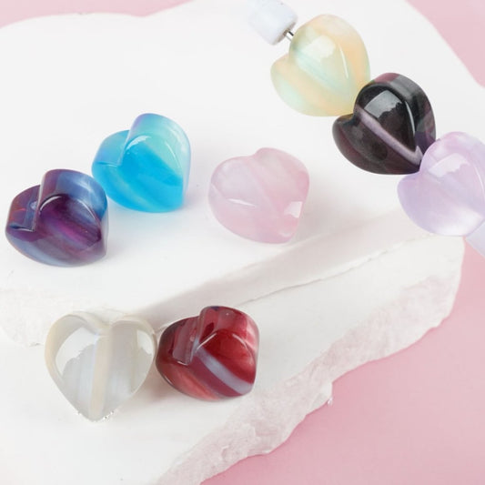 Colorful Translucent Hearts Acrylic Beads, Around 20*19MM, Please Read the Description