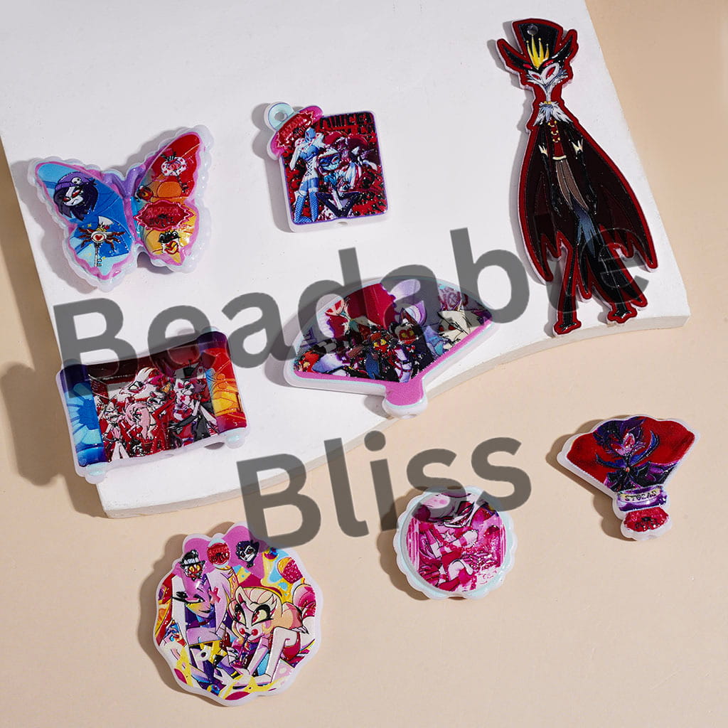 Hell Hostel Character Series Acrylic Beads and Pendants, Random Mix