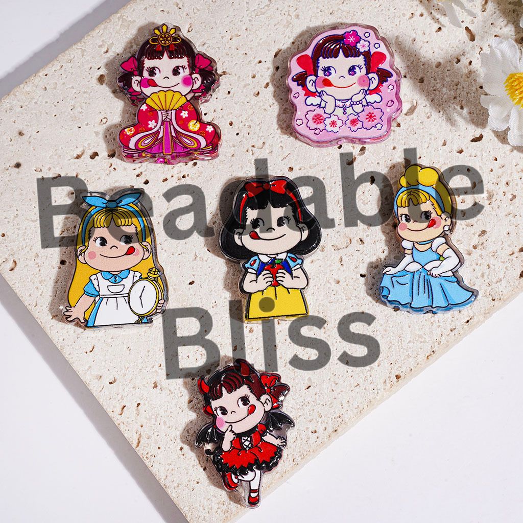 Acrylic Beads Candy Girl Series in Diverse Style, Semi-Clear, Random Mix