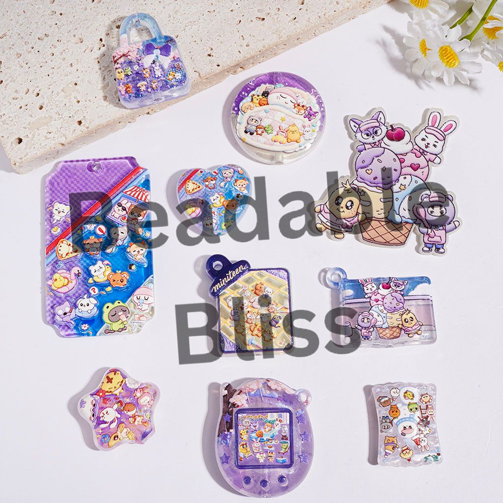 Acrylic Beads and Pendants Korea Boy Group Image Cartoon Characters, Ice Cream Dessert Party Theme, Random Mix
