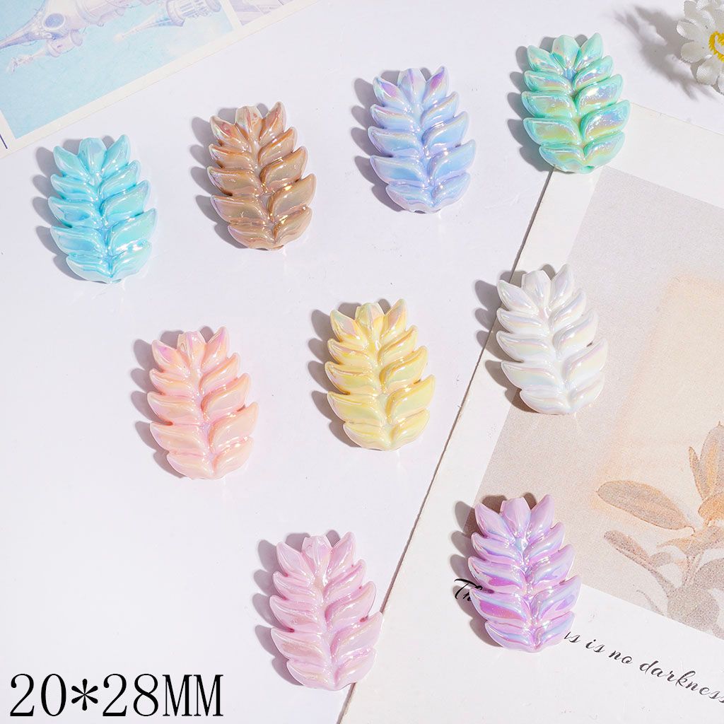 UV-Coated Acrylic Beads Wheat in Diverse Colors, 20*28MM Random Mix