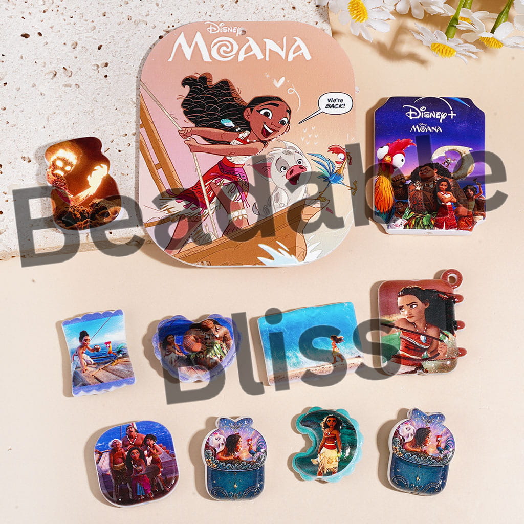 Acrylic Beads Pendant Sea Navigator Adventure Girl Characters Series, Random Mix